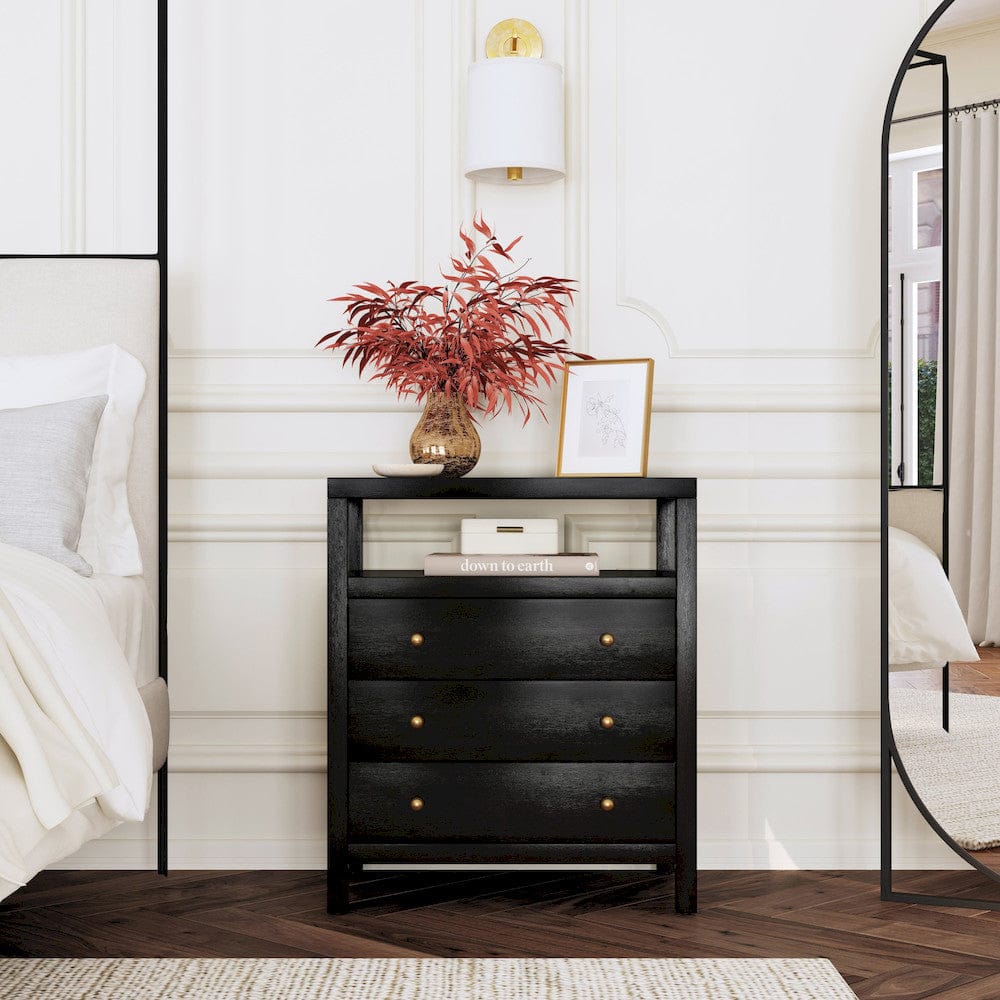 Butler Specialty Company - Nora 27 in. W Wood 3 Drawer Tall Nightstand with Shelf - Coffee - 5941451 view 8