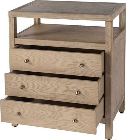 Butler Specialty Company Nora 27 in. W Wood 3 Drawer Tall Nightstand with Shelf  - Light Brown - 5941492 view 3
