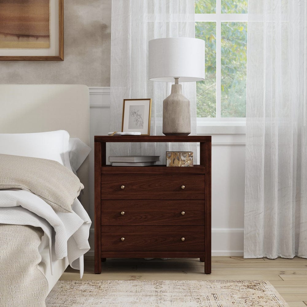 Butler Specialty Company Nora 27 in. W Wood 3 Drawer Tall Nightstand with Shelf  - Medium Brown - 5941489 view 7