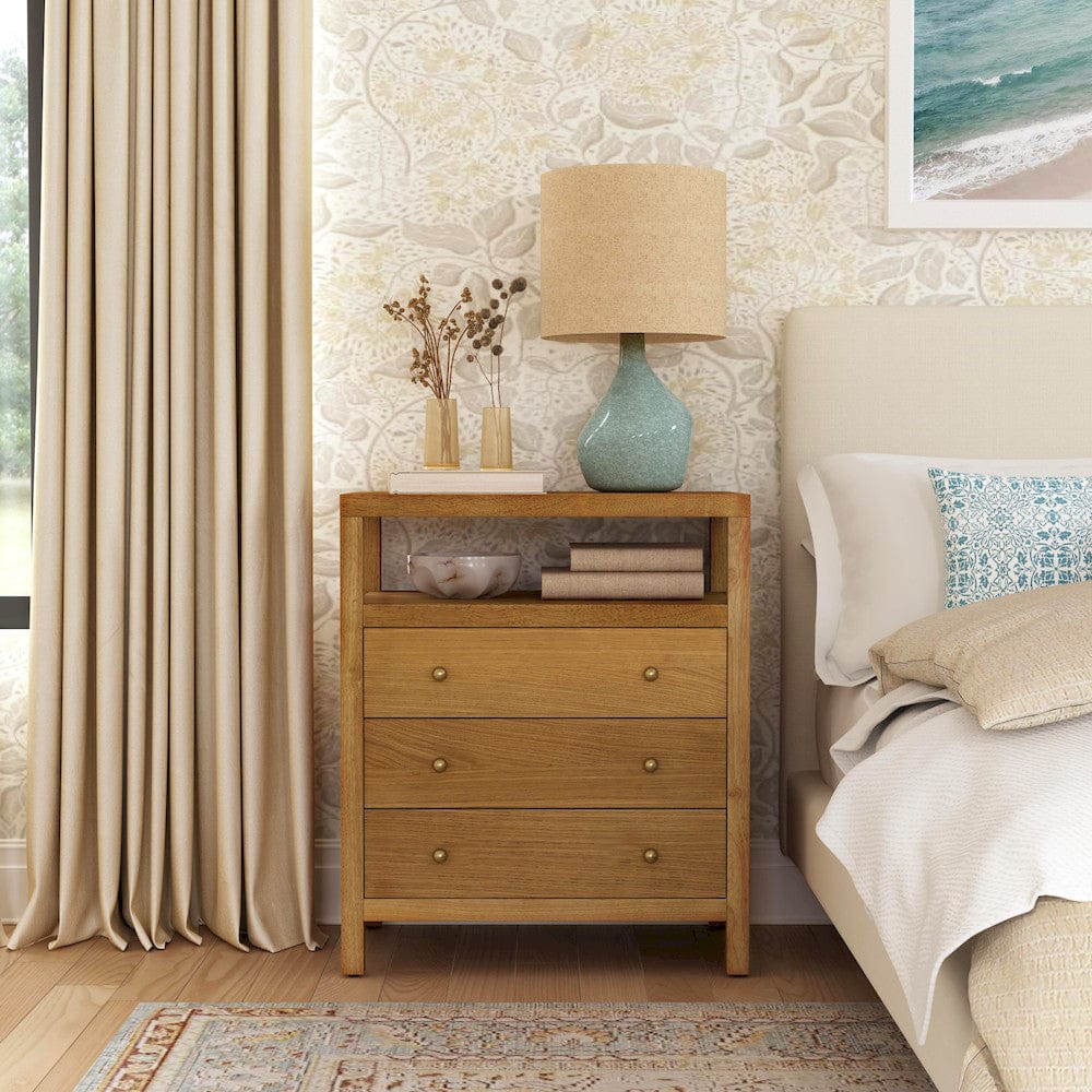 Butler Specialty Company - Nora 27 in. W Wood 3 Drawer Tall Nightstand with Shelf - Natural - 5941452 view 8