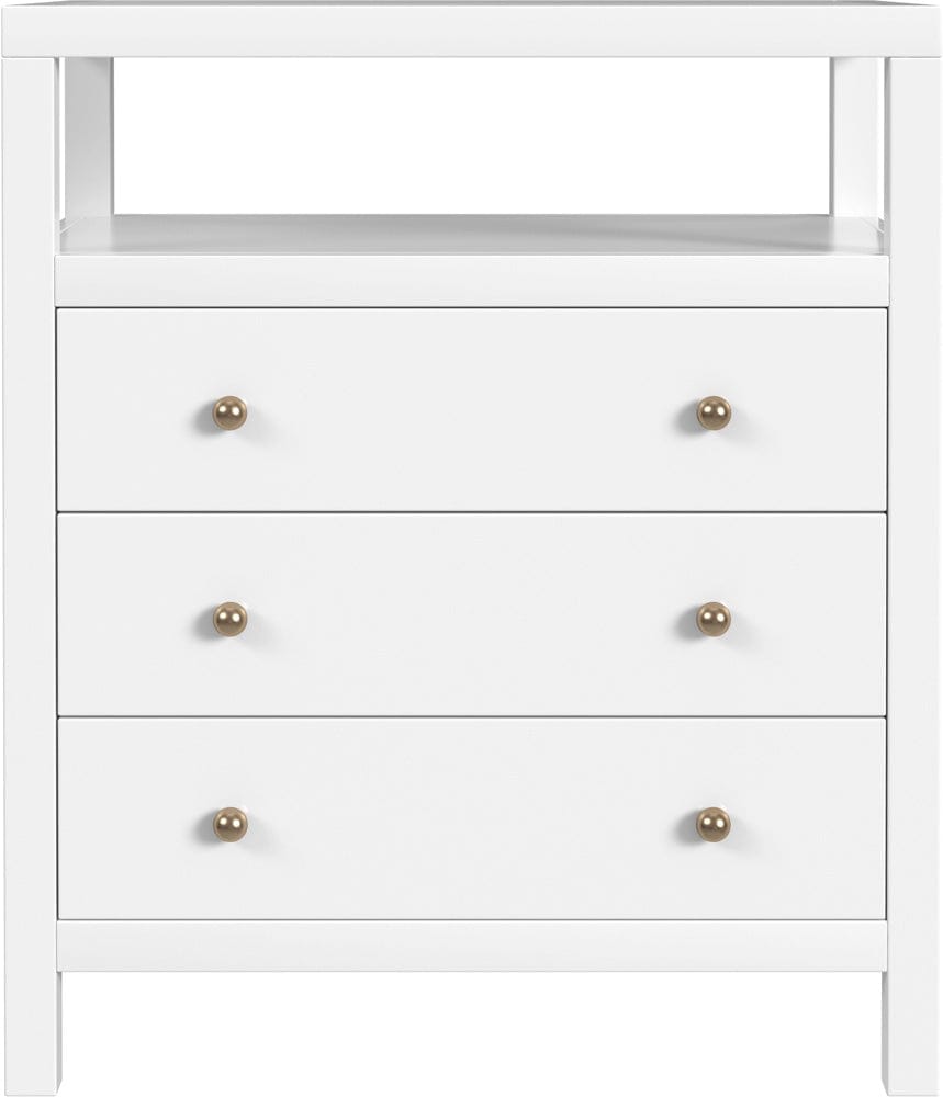 Butler Specialty Company Nora 27 in. W Wood 3 Drawer Tall Nightstand with Shelf  - White - 5941304 view 2