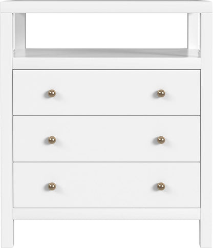 Butler Specialty Company Nora 27 in. W Wood 3 Drawer Tall Nightstand with Shelf  - White - 5941304 view 2