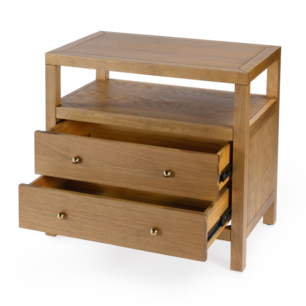 Butler Specialty Company - Nora 28 in. W 2 Drawer Wood Nightstand, Natural - 5732452