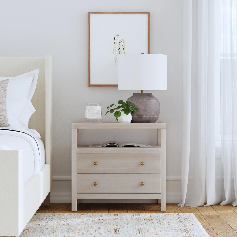 Butler Specialty Company - Nora 28 in. W 2 Drawer Wood Nightstand, Taupe - 5732450