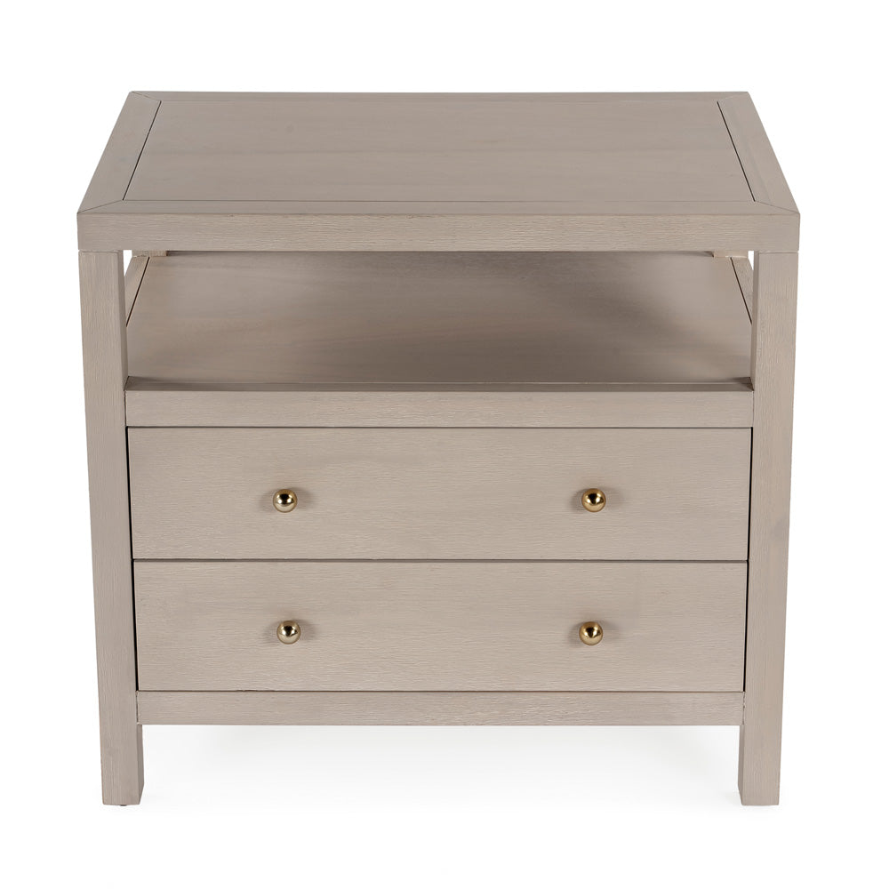 Butler Specialty Company - Nora 28 in. W 2 Drawer Wood Nightstand, Taupe - 5732450