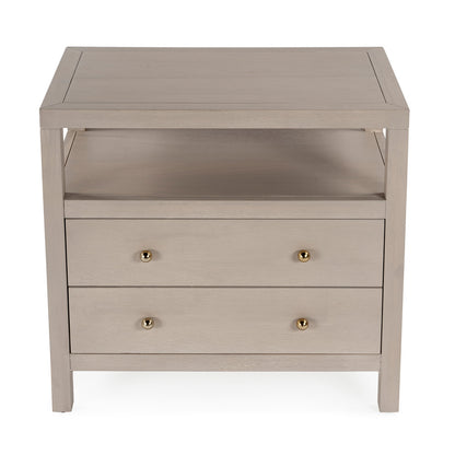 Butler Specialty Company - Nora 28 in. W 2 Drawer Wood Nightstand, Taupe - 5732450
