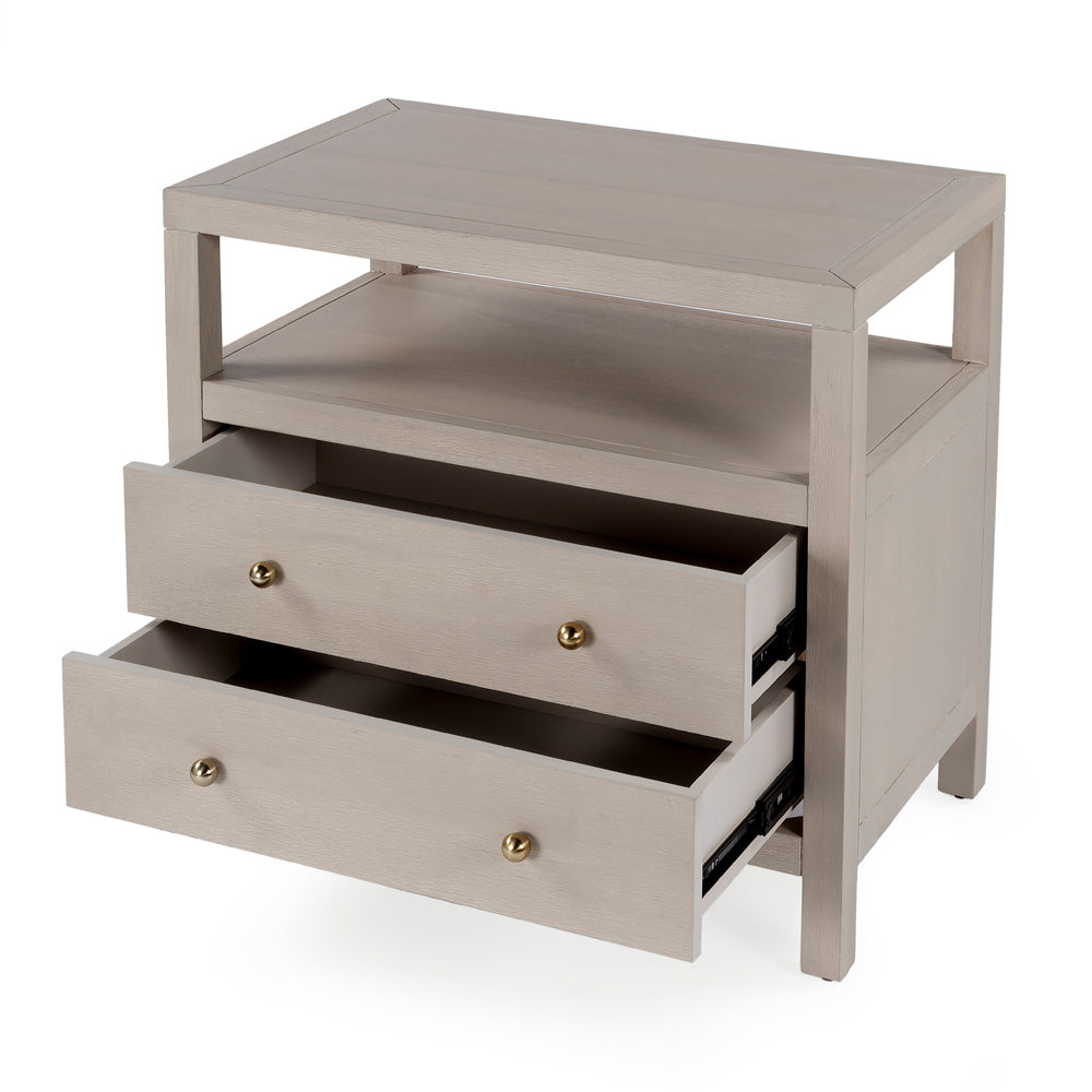 Butler Specialty Company - Nora 28 in. W 2 Drawer Wood Nightstand, Taupe - 5732450