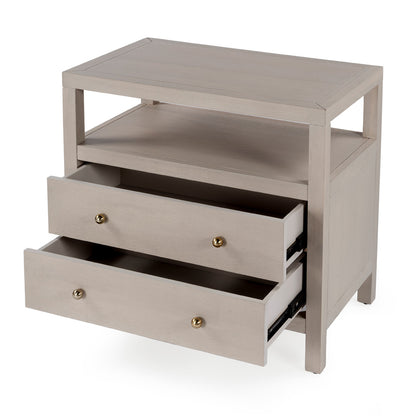 Butler Specialty Company - Nora 28 in. W 2 Drawer Wood Nightstand, Taupe - 5732450