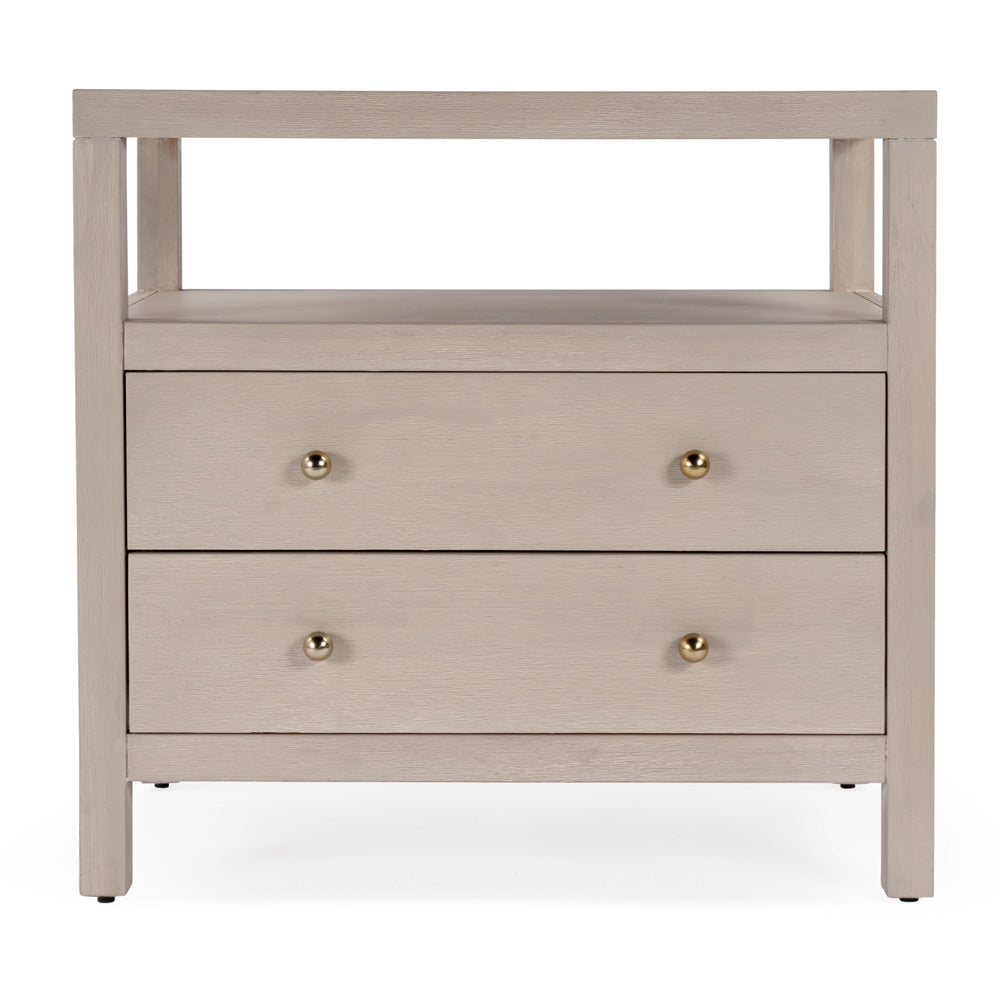 Butler Specialty Company - Nora 28 in. W 2 Drawer Wood Nightstand, Taupe - 5732450