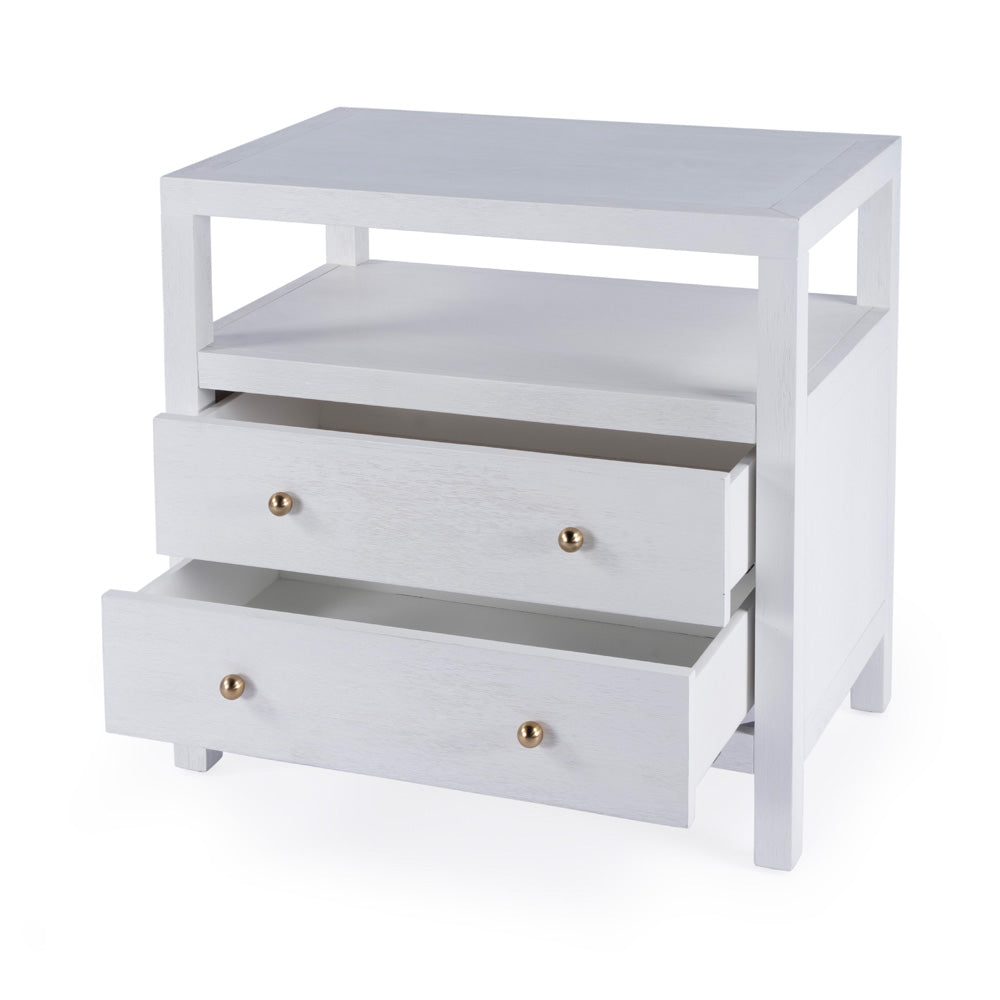 Butler Specialty Company - Nora 28 in. W 2 Drawer Wood Nightstand, White - 5732477