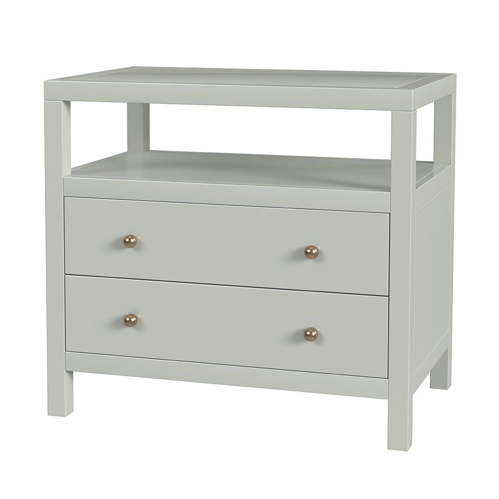 Butler Specialty Company - Nora 28 in. W Rectangular 2 Drawer Wide Nightstand w Open Shelf, Green - 5732480 View 1