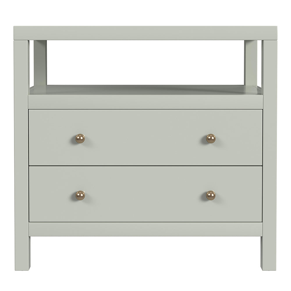 Butler Specialty Company - Nora 28 in. W Rectangular 2 Drawer Wide Nightstand w Open Shelf, Green - 5732480 View 2