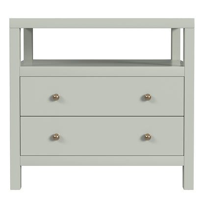 Butler Specialty Company - Nora 28 in. W Rectangular 2 Drawer Wide Nightstand w Open Shelf, Green - 5732480 View 2