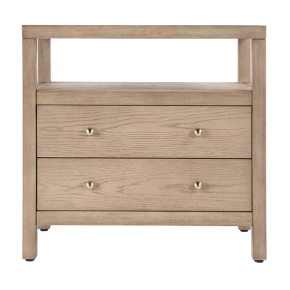 Butler Specialty Company - Nora 28 in. W Rectangular 2 Drawer Wide Nightstand w Open Shelf, Light Brown - 5732492 View 3