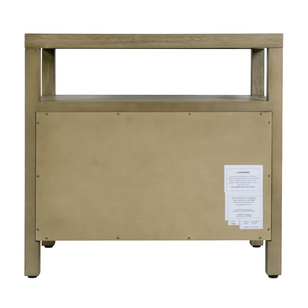 Butler Specialty Company Nora 28 In W Rectangular 2 Drawer Wide Nightstand W Open Shelf Light Brown 5732492 view 6