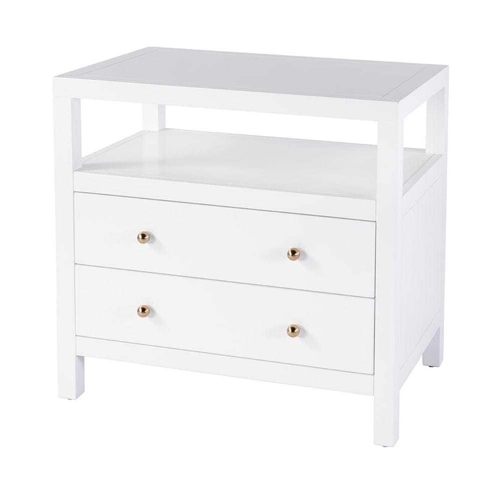 Butler Specialty Company - Nora 28 in. W Rectangular 2 Drawer Wide Nightstand w Open Shelf, White - 5732304 View 1