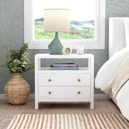 Butler Specialty Company - Nora 28 in. W Rectangular 2 Drawer Wide Nightstand w Open Shelf, White - 5732304 view 7