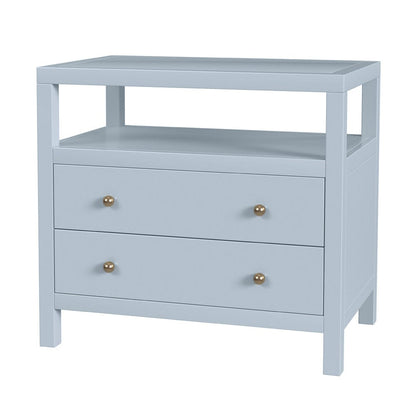 Butler Specialty Company - Nora 28 in. W Rectangular 2 Drawer Wide Nightstand with Open Shelf, Light Blue - 5732522 view 1