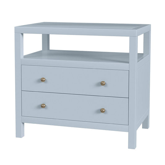 Butler Specialty Company - Nora 28 in. W Rectangular 2 Drawer Wide Nightstand with Open Shelf, Light Blue - 5732522 view 1