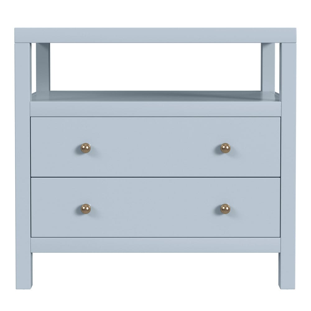 Butler Specialty Company - Nora 28 in. W Rectangular 2 Drawer Wide Nightstand with Open Shelf, Light Blue - 5732522 view 3