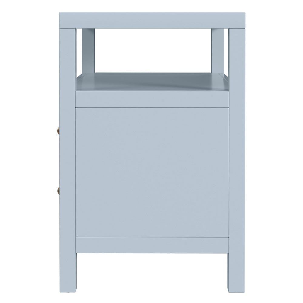 Butler Specialty Company - Nora 28 in. W Rectangular 2 Drawer Wide Nightstand with Open Shelf, Light Blue - 5732522 view 4