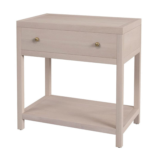 Butler Specialty Company - Nora 30 in. W Rectangular Wood 1 Drawer Wide Nightstand w Lower Open Shelf, Taupe - 5943450 View 1