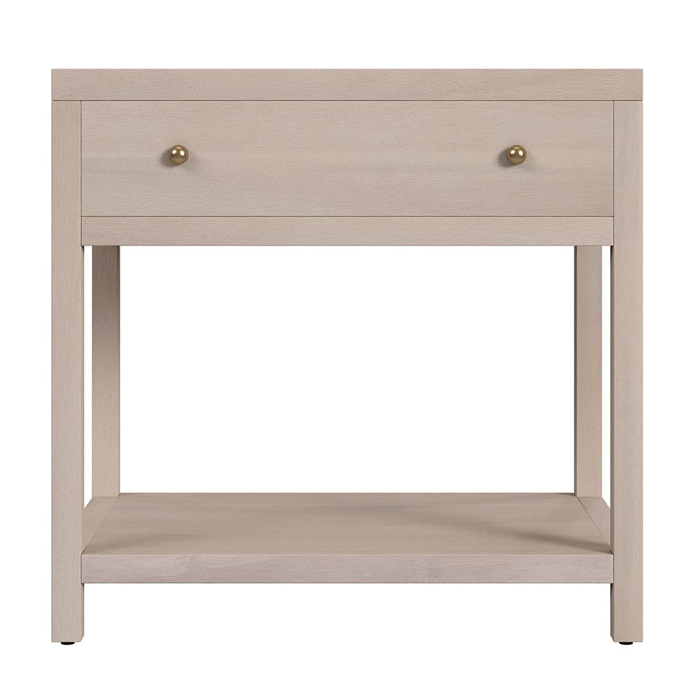 Butler Specialty Company - Nora 30 in. W Rectangular Wood 1 Drawer Wide Nightstand w Lower Open Shelf, Taupe - 5943450 View 2
