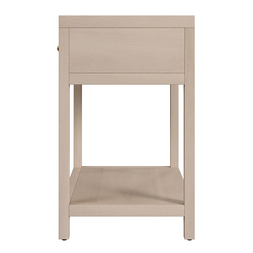 Butler Specialty Company - Nora 30 in. W Rectangular Wood 1 Drawer Wide Nightstand w Lower Open Shelf, Taupe - 5943450 View 3