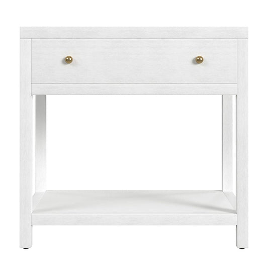 Butler Specialty Company - Nora 30 in. W Rectangular Wood 1 Drawer Wide Nightstand w Lower Open Shelf, White - 5943477 view 3