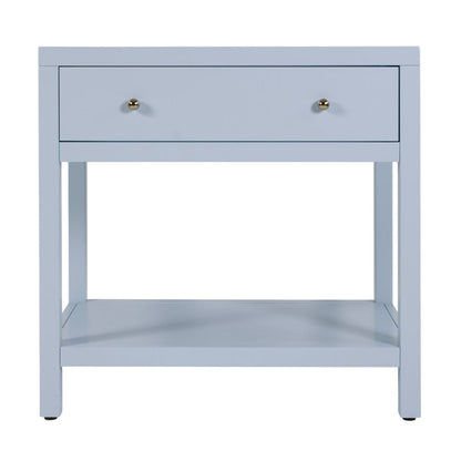 Butler Specialty Company - Nora 30 in. W Rectangular Wood 1 Drawer Wide Nightstand with Lower Open Shelf, Light Blue - 5943522 view 4