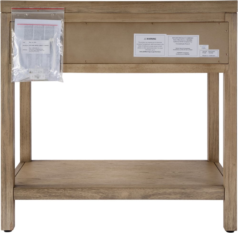Butler Specialty Company Nora 30 in. W Wood 1 Drawer Wide Nightstand with Shelf  - Light Brown - 5943492 view 4