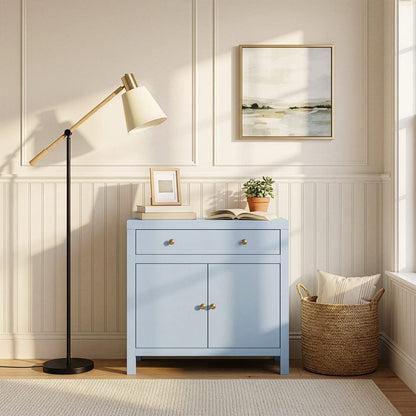 Butler Specialty Company - Nora 31 in. W Wood 1 Drawer 2 Door Accent Storage Cabinet, Light Blue - 5851522 view 2