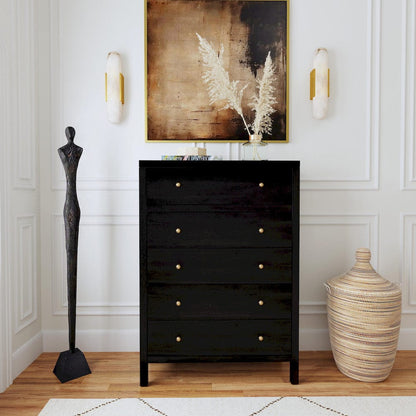 Butler Specialty Company - Nora 36 in. W Rectangular Wood 5 Drawer Tall Dresser - Coffee - 5944451 view 8