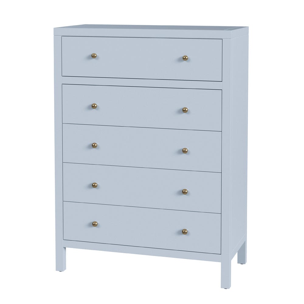 Butler Specialty Company - Nora 36 in. W Rectangular Wood 5 Drawer Tall Dresser, Light Blue - 5944522 view 1