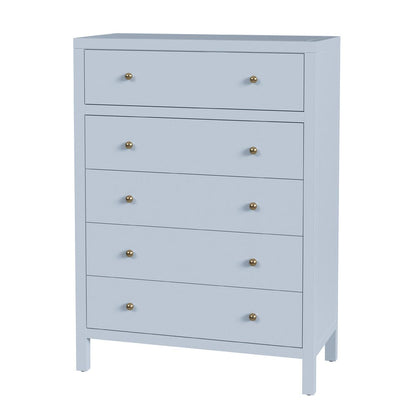 Butler Specialty Company - Nora 36 in. W Rectangular Wood 5 Drawer Tall Dresser, Light Blue - 5944522 view 1
