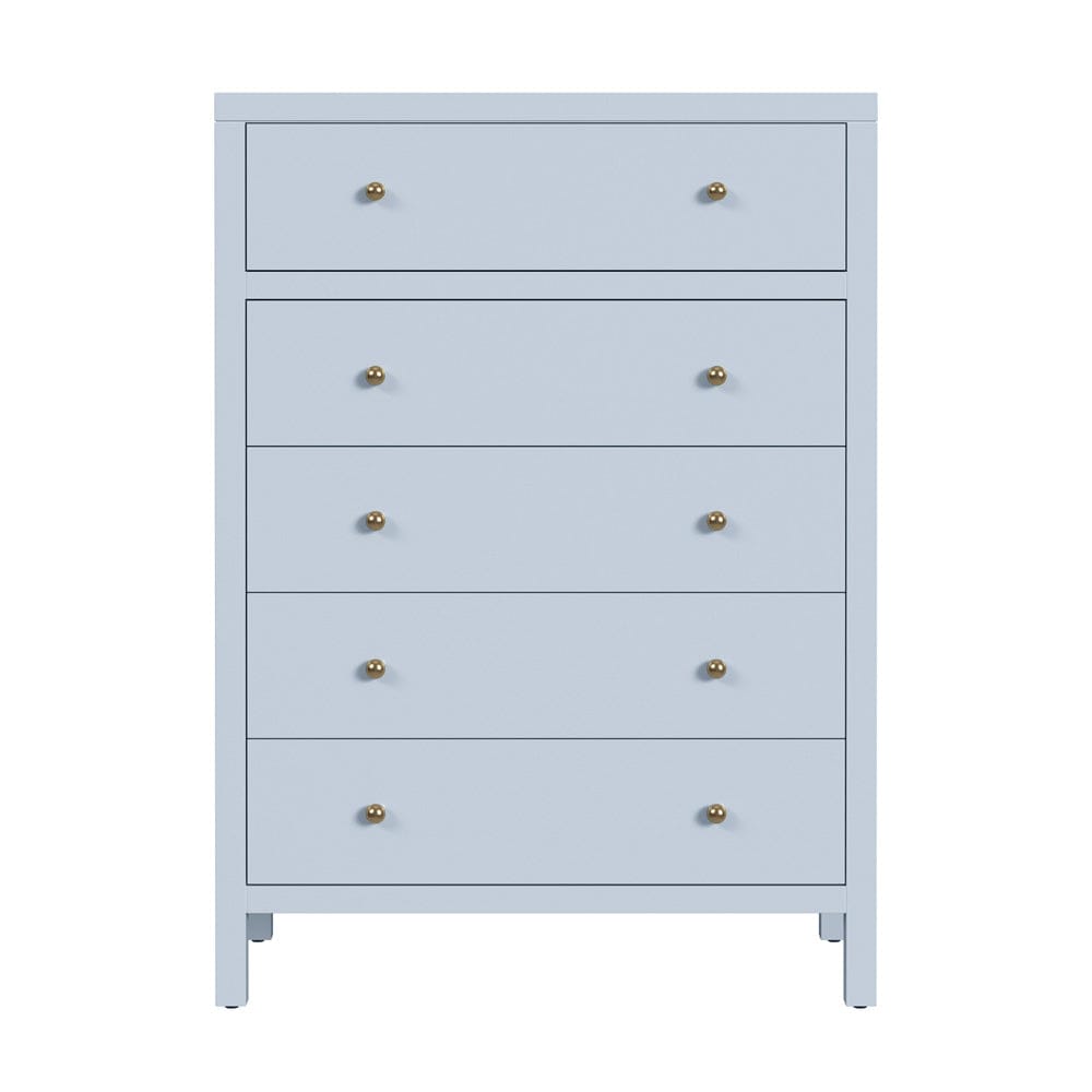 Butler Specialty Company - Nora 36 in. W Rectangular Wood 5 Drawer Tall Dresser, Light Blue - 5944522 view 3