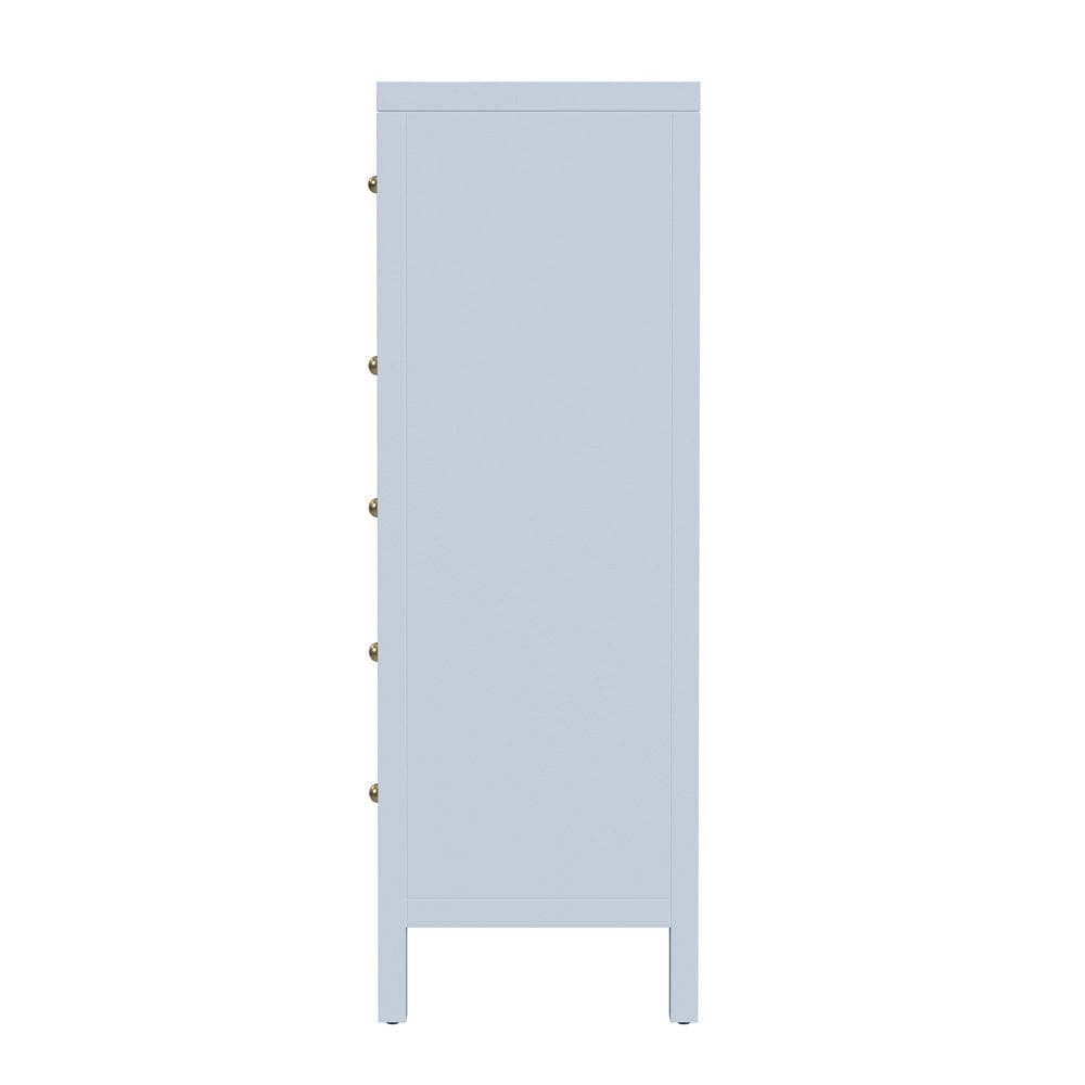 Butler Specialty Company - Nora 36 in. W Rectangular Wood 5 Drawer Tall Dresser, Light Blue - 5944522 view 4