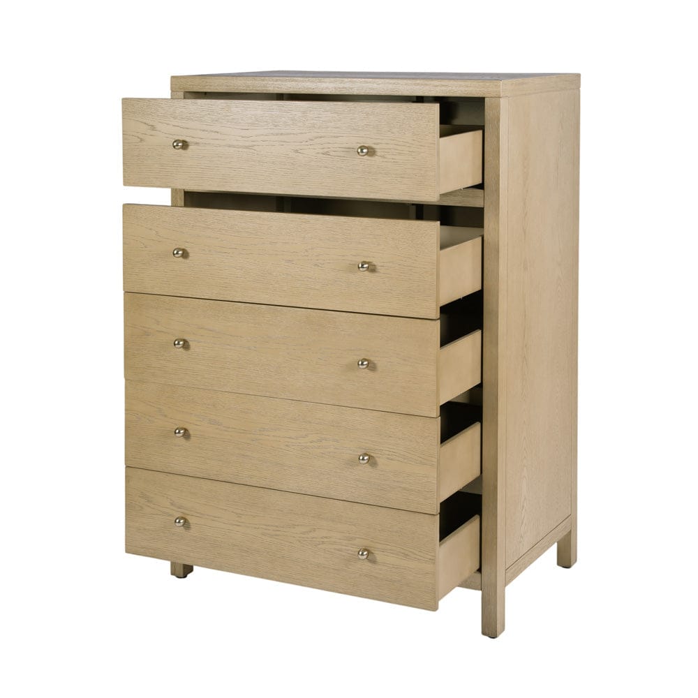 Butler Specialty Company - Nora 36 in. W Rectangular Wood 5 Drawer Tall Dresser, Light Brown - 5944492 view 3