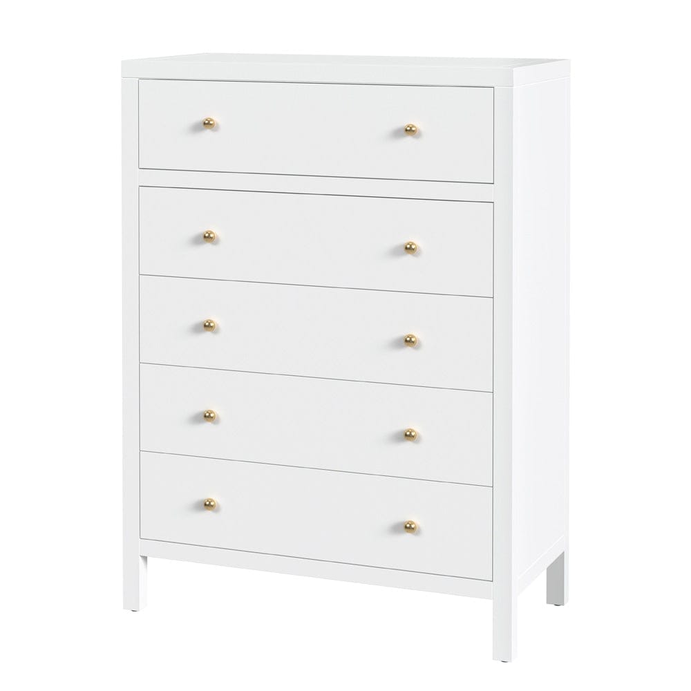 Butler Specialty Company - Nora 36 in. W Rectangular Wood 5 Drawer Tall Dresser, Smooth White - 5944304 view 1