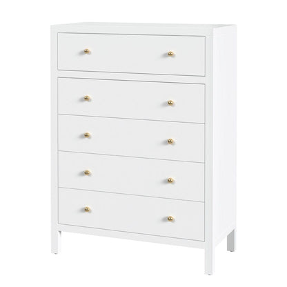 Butler Specialty Company - Nora 36 in. W Rectangular Wood 5 Drawer Tall Dresser, Smooth White - 5944304 view 1