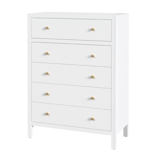 Butler Specialty Company - Nora 36 in. W Rectangular Wood 5 Drawer Tall Dresser, Smooth White - 5944304 view 1