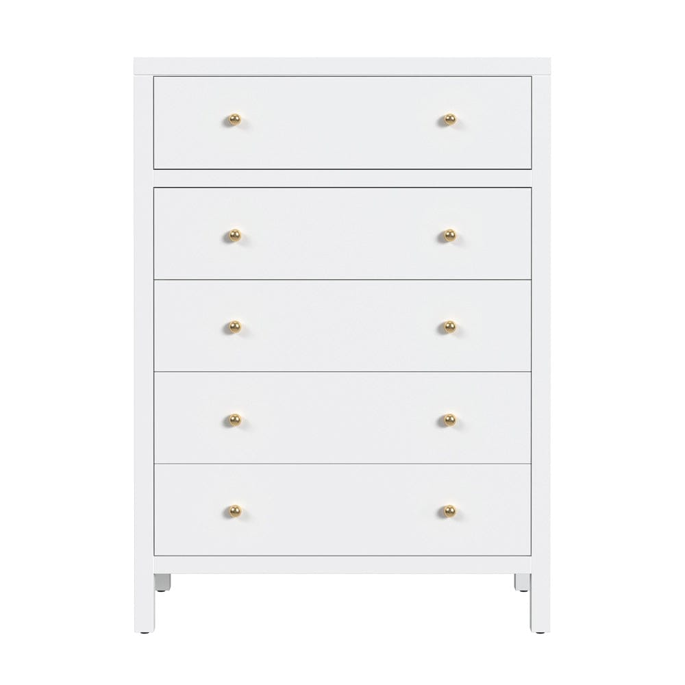 Butler Specialty Company - Nora 36 in. W Rectangular Wood 5 Drawer Tall Dresser, Smooth White - 5944304 view 2