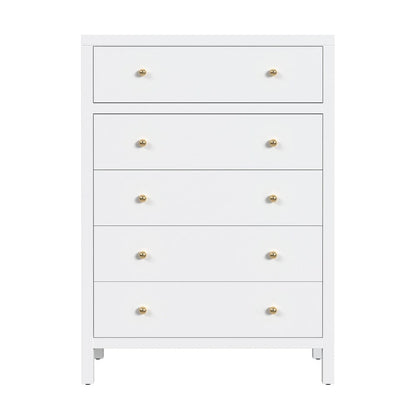 Butler Specialty Company - Nora 36 in. W Rectangular Wood 5 Drawer Tall Dresser, Smooth White - 5944304 view 2