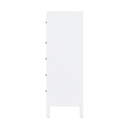 Butler Specialty Company - Nora 36 in. W Rectangular Wood 5 Drawer Tall Dresser, Smooth White - 5944304 view 3
