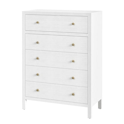 Butler Specialty Company - Nora 36 in. W Rectangular Wood 5 Drawer Tall Dresser, White - 5944477 view 1
