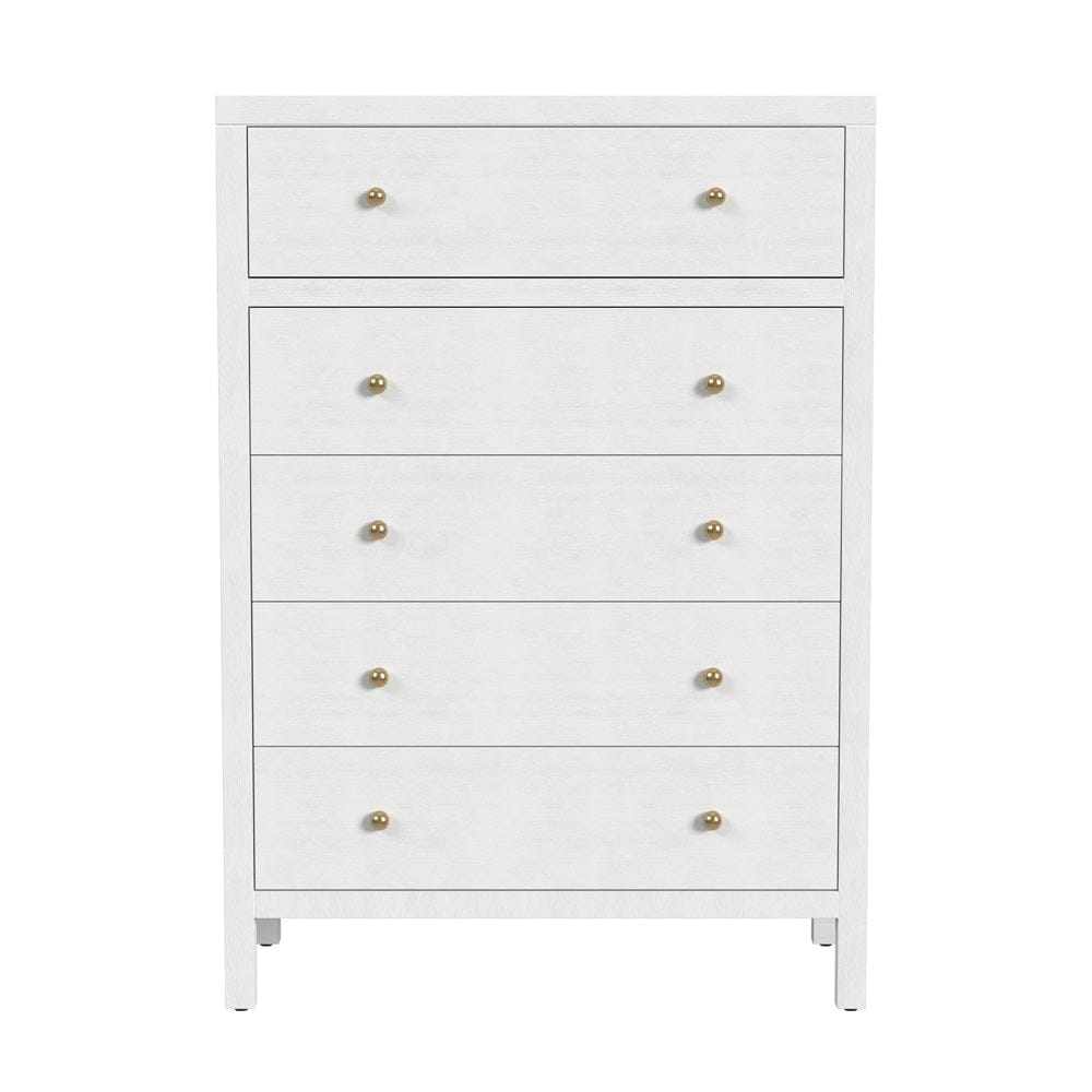 Butler Specialty Company - Nora 36 in. W Rectangular Wood 5 Drawer Tall Dresser, White - 5944477 view 3