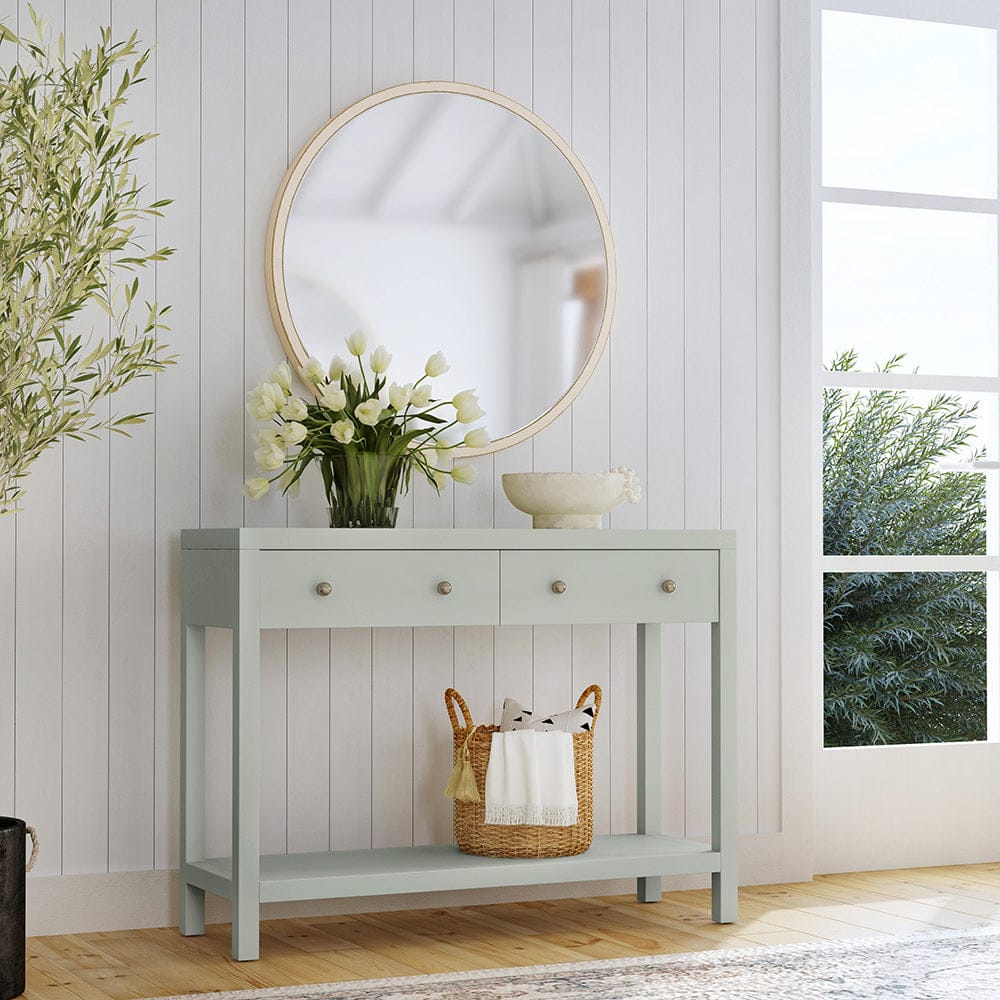 Butler Specialty Company - Nora 40 in. W Rectangular Wood 2 Drawer Console Table w Lower Open Shelf, Green - 5739480 View 6