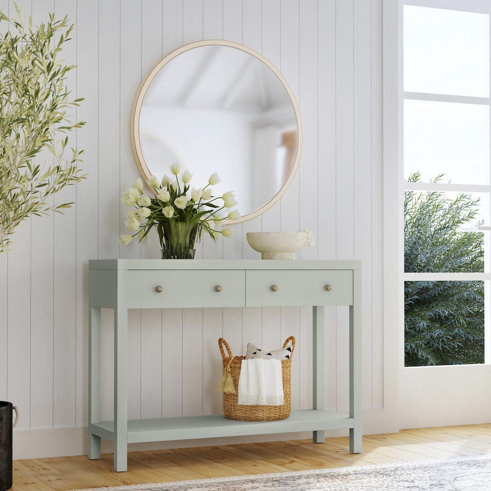 Butler Specialty Company - Nora 40 in. W Rectangular Wood 2 Drawer Console Table w Lower Open Shelf, Green - 5739480 view 7