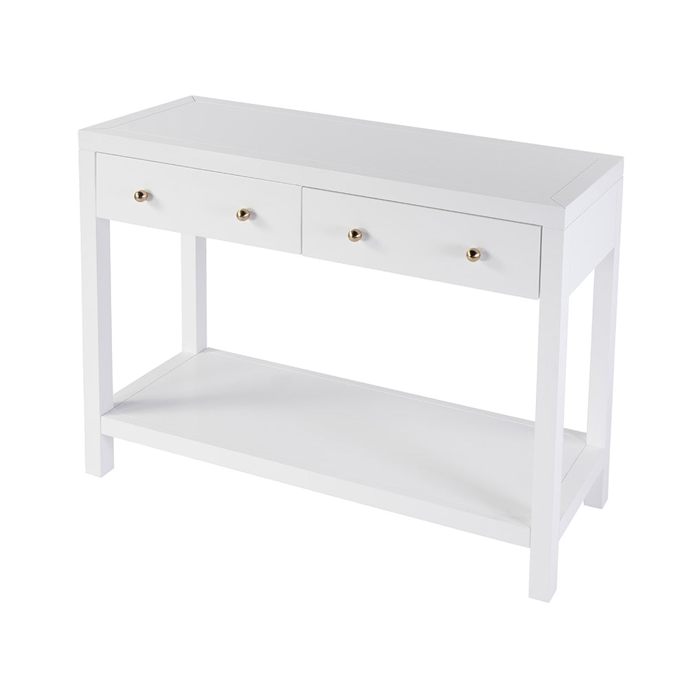 Butler Specialty Company - Nora 40 in. W Rectangular Wood 2 Drawer Console Table w Lower Open Shelf, White - 5739304 View 1