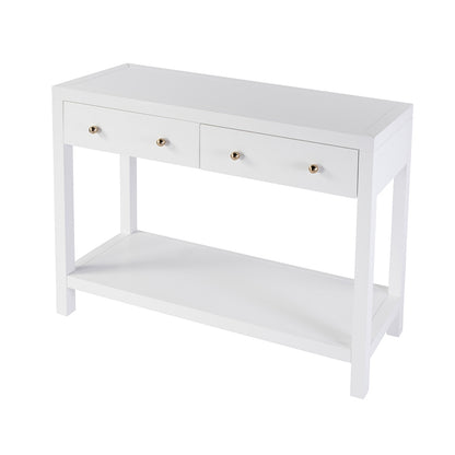 Butler Specialty Company - Nora 40 in. W Rectangular Wood 2 Drawer Console Table w Lower Open Shelf, White - 5739304 View 1